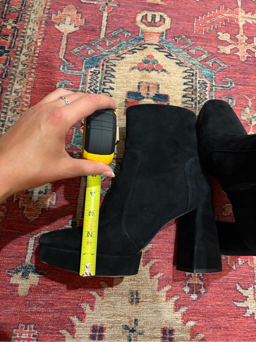 Vince Camuto Boots Black Suede Platform Boots - Picture 6 of 9